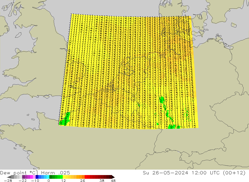 Dew point Harm .025 Su 26.05.2024 12 UTC