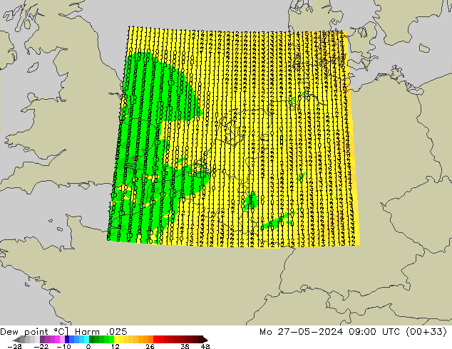 Dew point Harm .025 Mo 27.05.2024 09 UTC