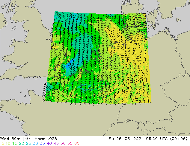 Wind 50m Harm .025 So 26.05.2024 06 UTC