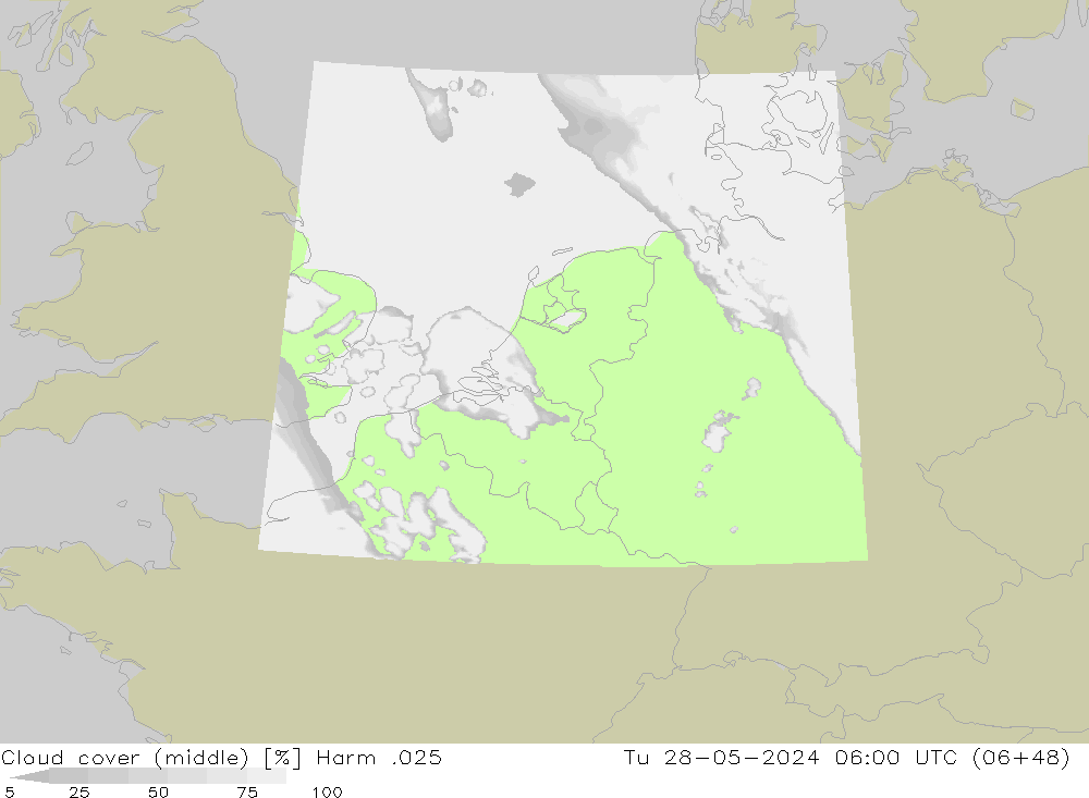 Bewolking (Middelb.) Harm .025 di 28.05.2024 06 UTC