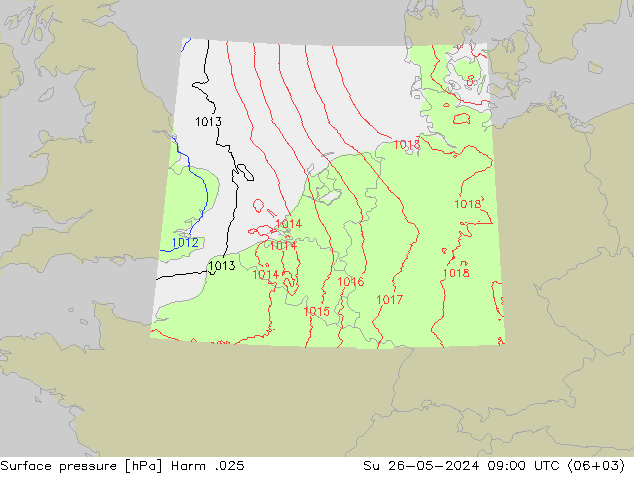 Luchtdruk (Grond) Harm .025 zo 26.05.2024 09 UTC
