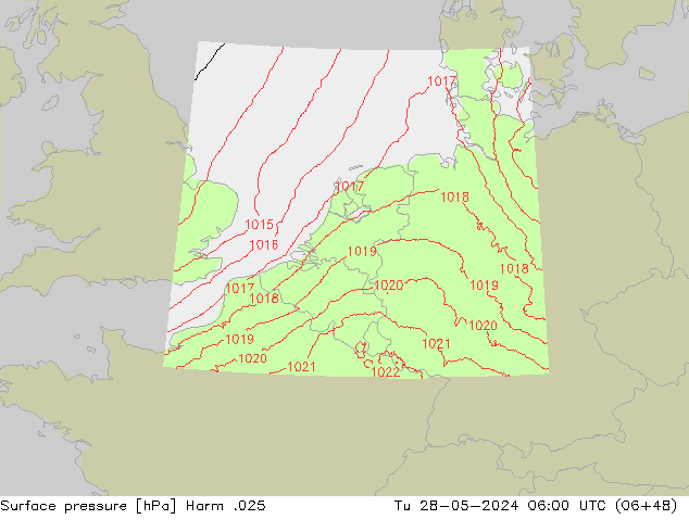 приземное давление Harm .025 вт 28.05.2024 06 UTC