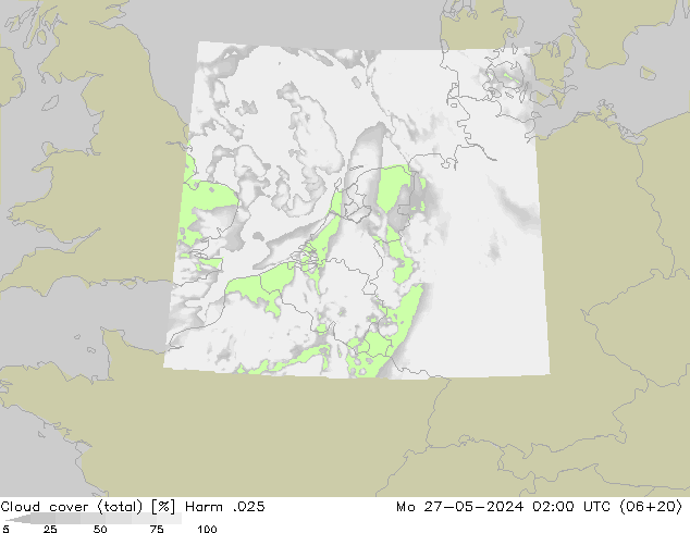 Nubi (totali) Harm .025 lun 27.05.2024 02 UTC