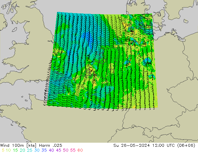 Wind 100m Harm .025 So 26.05.2024 12 UTC