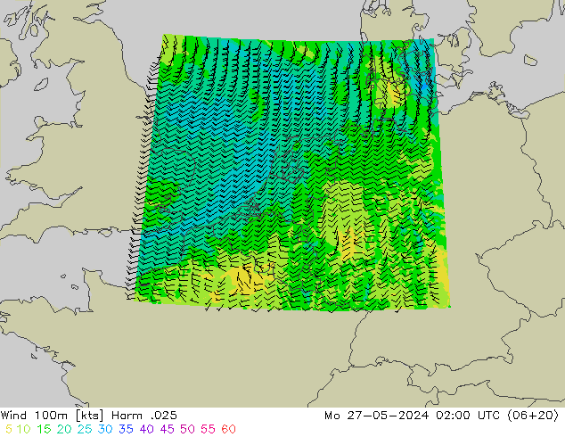 Vento 100m Harm .025 lun 27.05.2024 02 UTC