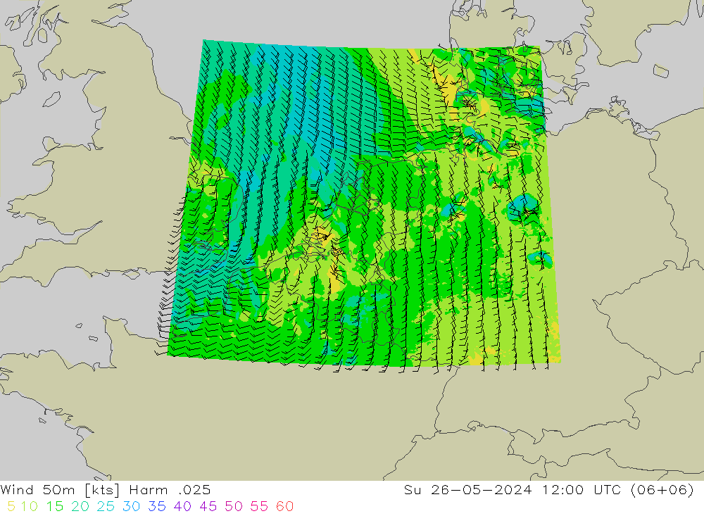 Wind 50 m Harm .025 zo 26.05.2024 12 UTC