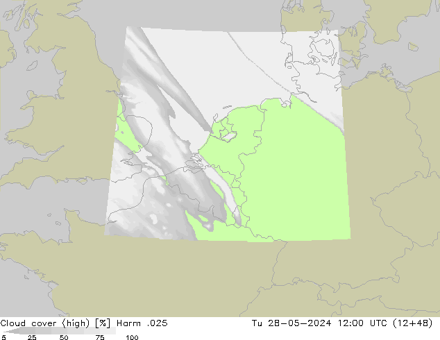 zachmurzenie (wysokie) Harm .025 wto. 28.05.2024 12 UTC