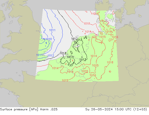 Pressione al suolo Harm .025 dom 26.05.2024 15 UTC