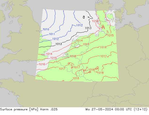 Surface pressure Harm .025 Mo 27.05.2024 00 UTC