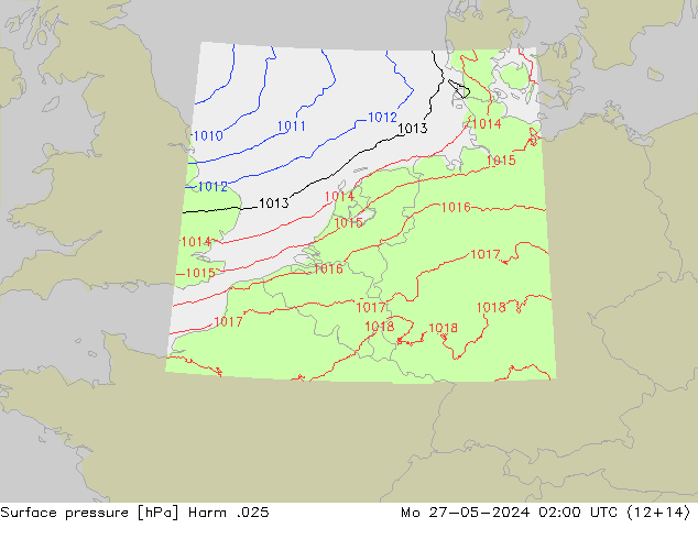 Surface pressure Harm .025 Mo 27.05.2024 02 UTC
