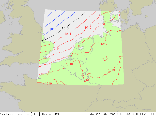 приземное давление Harm .025 пн 27.05.2024 09 UTC