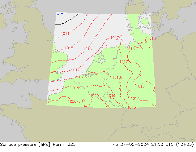 приземное давление Harm .025 пн 27.05.2024 21 UTC