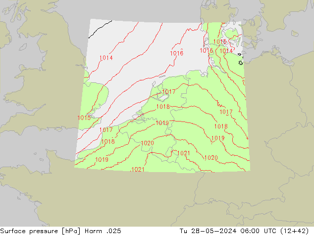 приземное давление Harm .025 вт 28.05.2024 06 UTC