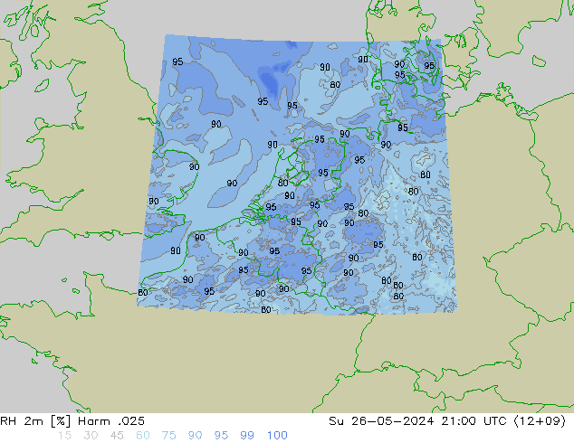 RH 2m Harm .025 Dom 26.05.2024 21 UTC