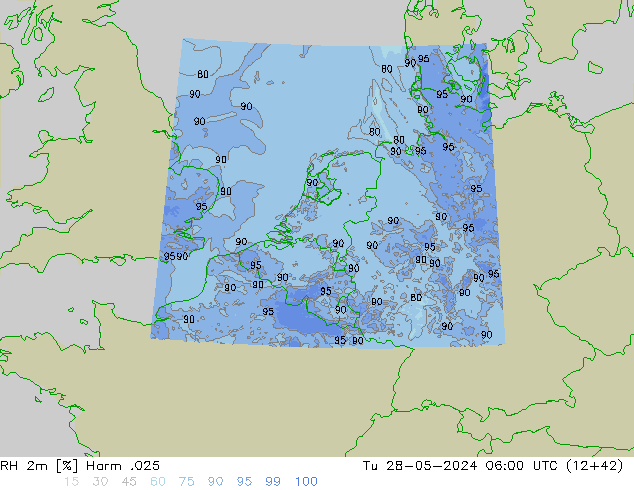 RH 2m Harm .025 Tu 28.05.2024 06 UTC