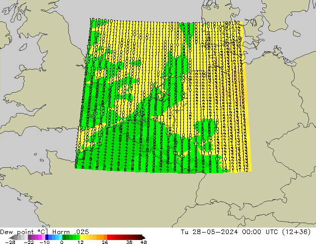 Dew point Harm .025 Tu 28.05.2024 00 UTC