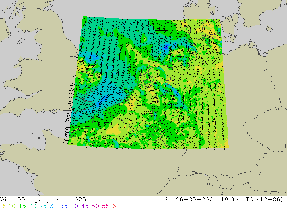 Wind 50 m Harm .025 zo 26.05.2024 18 UTC