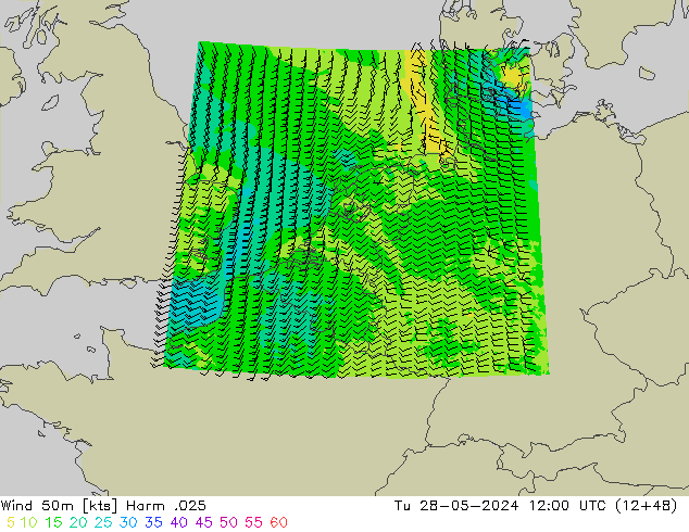 Wind 50 m Harm .025 di 28.05.2024 12 UTC