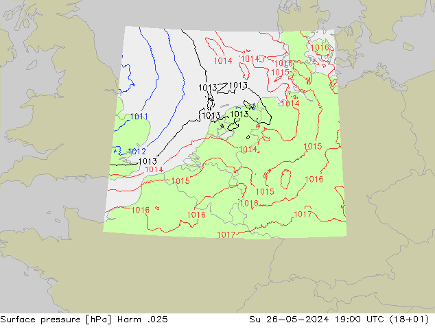 Presión superficial Harm .025 dom 26.05.2024 19 UTC