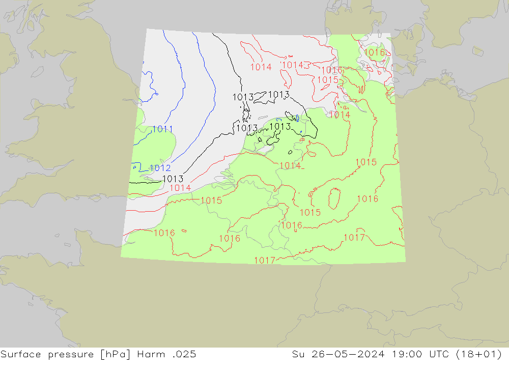 Presión superficial Harm .025 dom 26.05.2024 19 UTC