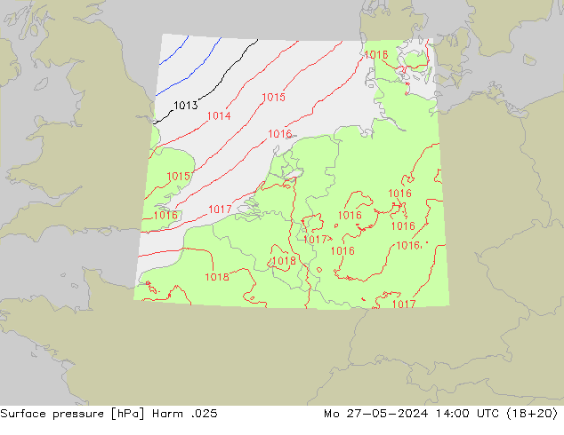 приземное давление Harm .025 пн 27.05.2024 14 UTC