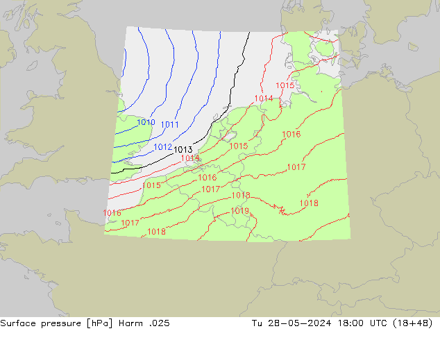 Presión superficial Harm .025 mar 28.05.2024 18 UTC