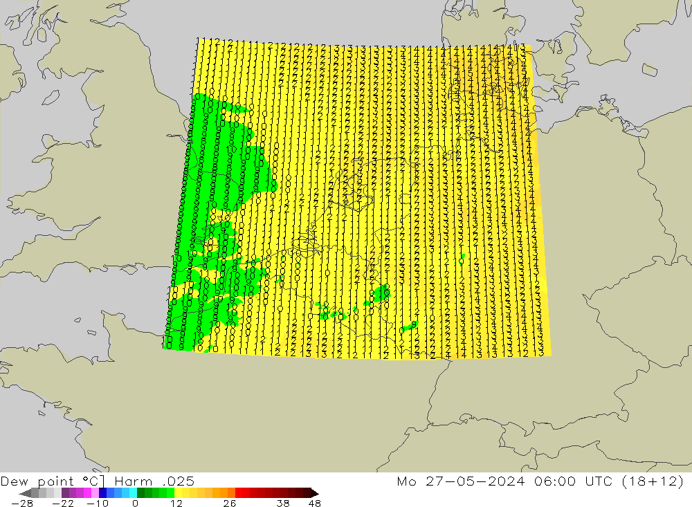 Dew point Harm .025 Mo 27.05.2024 06 UTC