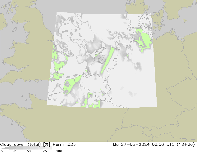 Nubes (total) Harm .025 lun 27.05.2024 00 UTC