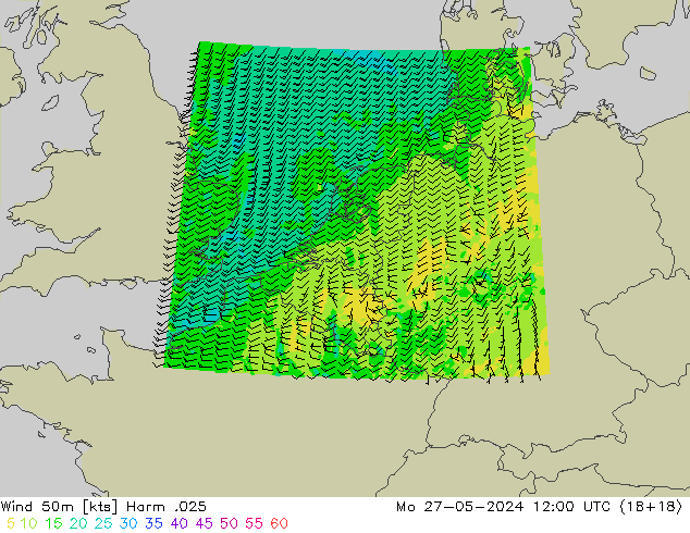 Viento 50 m Harm .025 lun 27.05.2024 12 UTC