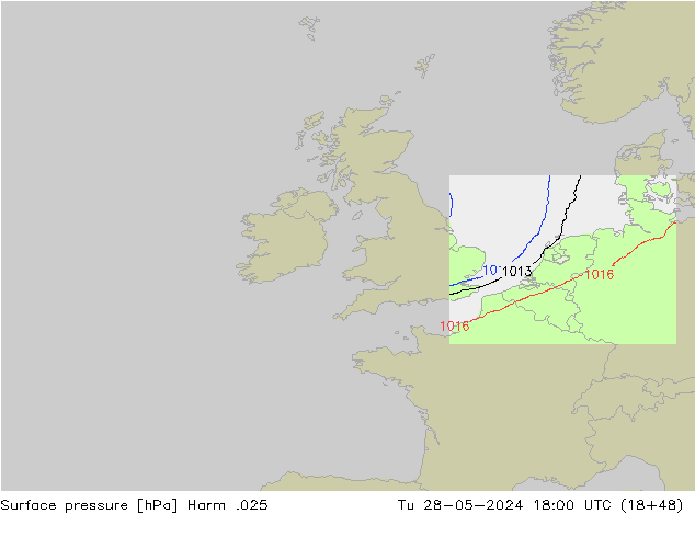 Atmosférický tlak Harm .025 Út 28.05.2024 18 UTC