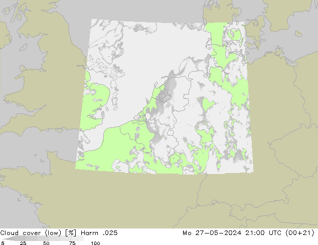 Bewolking (Laag) Harm .025 ma 27.05.2024 21 UTC