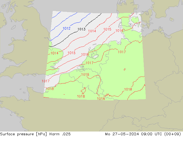 приземное давление Harm .025 пн 27.05.2024 09 UTC