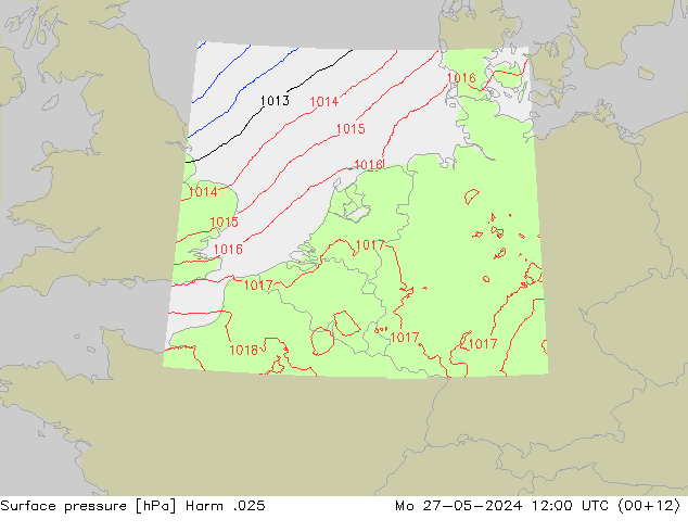 Luchtdruk (Grond) Harm .025 ma 27.05.2024 12 UTC