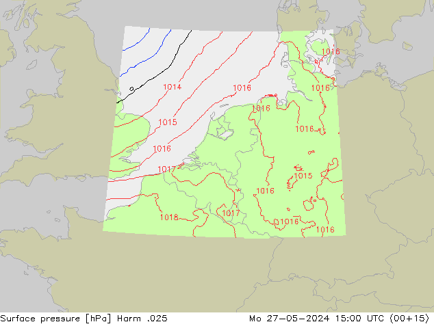 Atmosférický tlak Harm .025 Po 27.05.2024 15 UTC