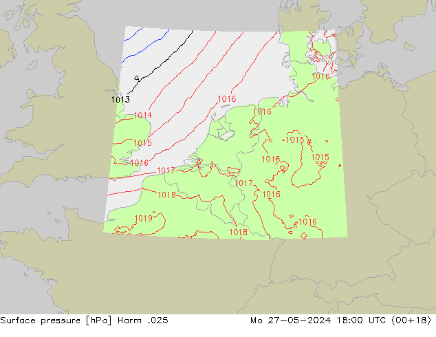 Luchtdruk (Grond) Harm .025 ma 27.05.2024 18 UTC