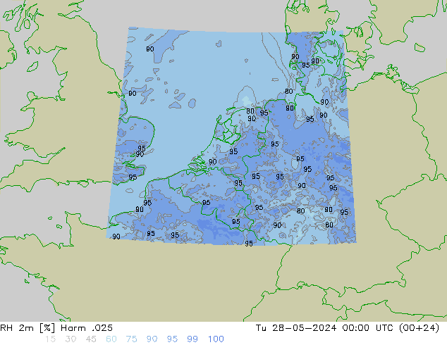 RH 2m Harm .025 Tu 28.05.2024 00 UTC