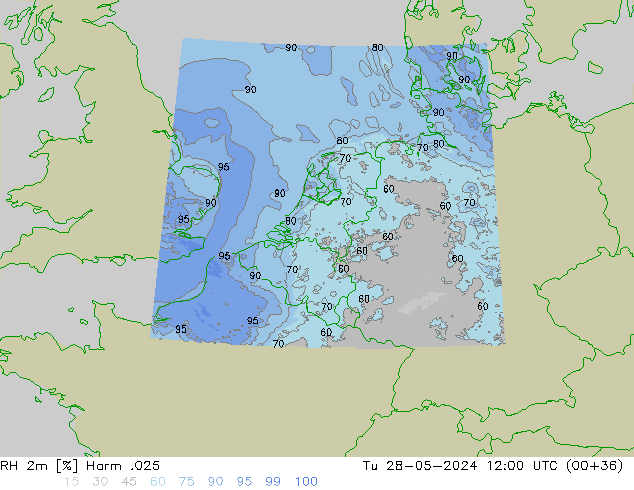 RH 2m Harm .025 wto. 28.05.2024 12 UTC