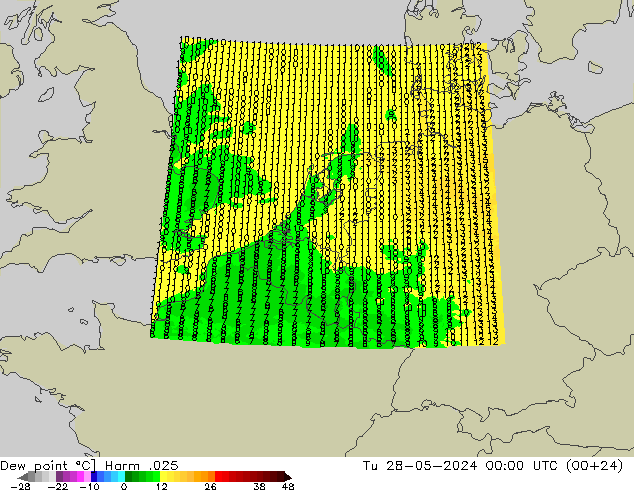 Dew point Harm .025 Tu 28.05.2024 00 UTC