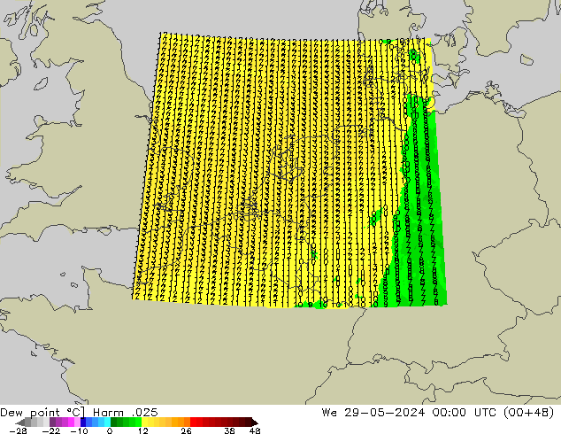 Point de rosée Harm .025 mer 29.05.2024 00 UTC