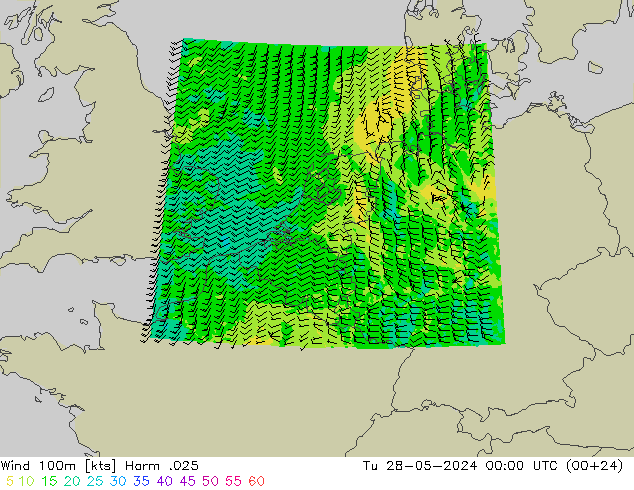 Wind 100m Harm .025 Tu 28.05.2024 00 UTC