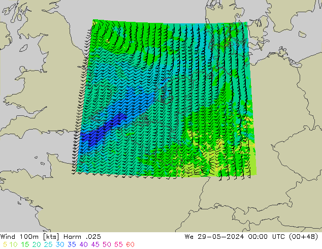 Wind 100m Harm .025 wo 29.05.2024 00 UTC