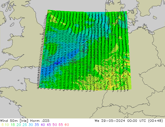 Rüzgar 50 m Harm .025 Çar 29.05.2024 00 UTC