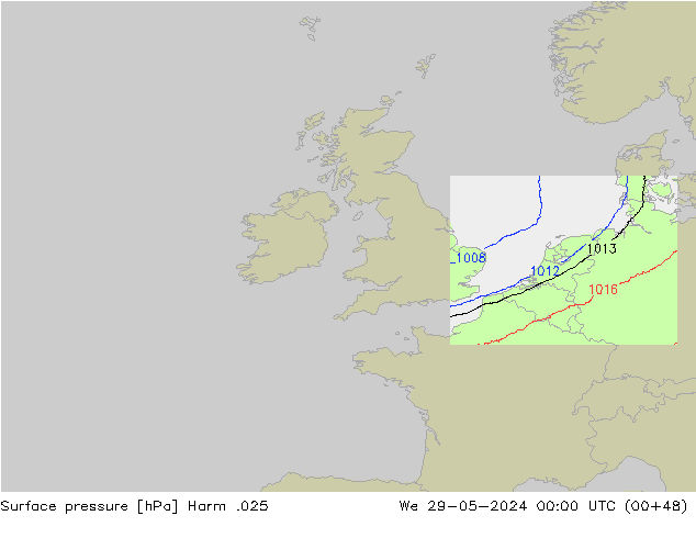 приземное давление Harm .025 ср 29.05.2024 00 UTC