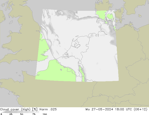 Cloud cover (high) Harm .025 Mo 27.05.2024 18 UTC