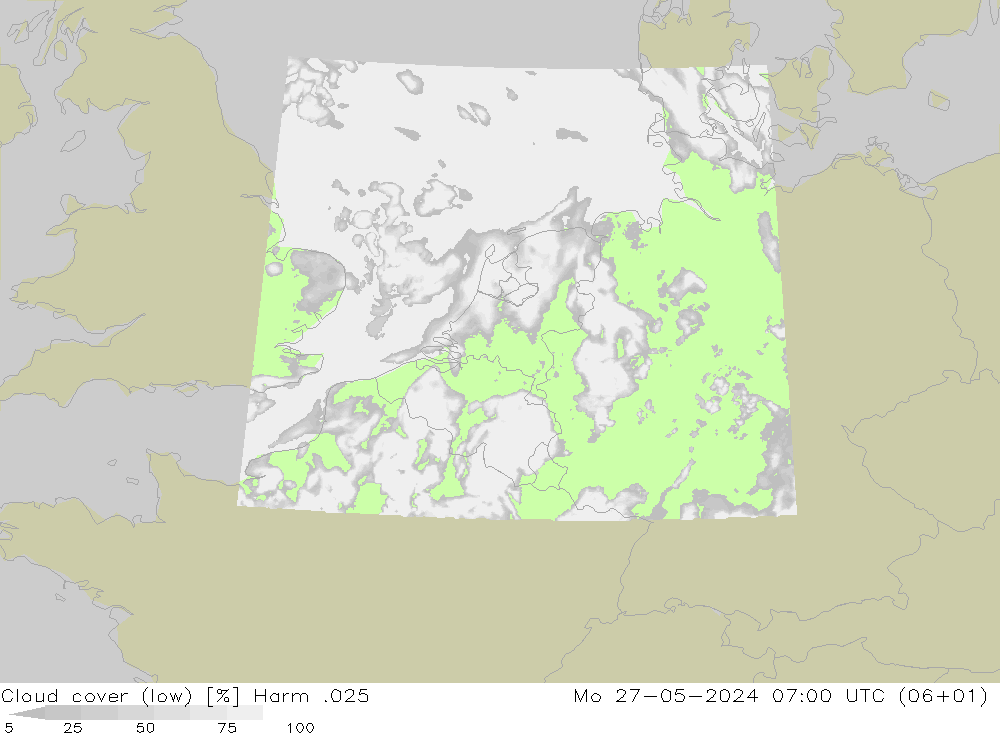 zachmurzenie (niskie) Harm .025 pon. 27.05.2024 07 UTC