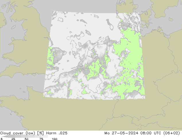 nízká oblaka Harm .025 Po 27.05.2024 08 UTC