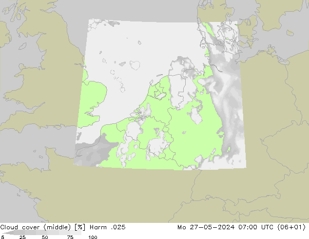 Cloud cover (middle) Harm .025 Mo 27.05.2024 07 UTC