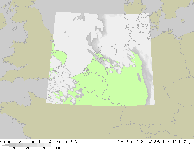 Wolken (mittel) Harm .025 Di 28.05.2024 02 UTC