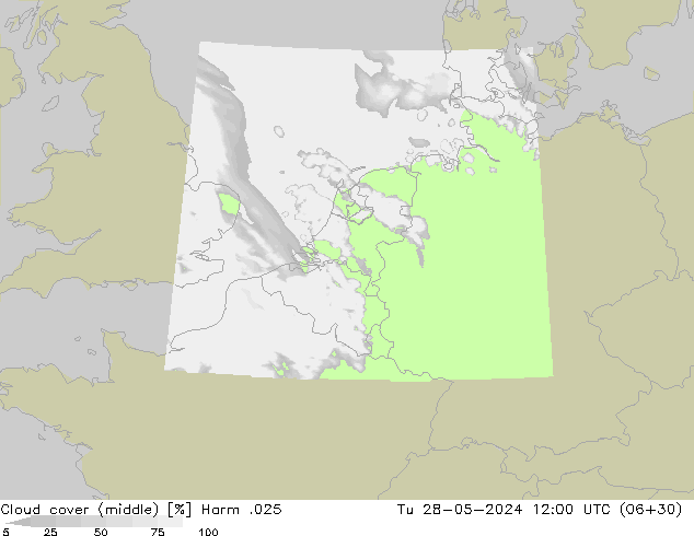 Bewolking (Middelb.) Harm .025 di 28.05.2024 12 UTC