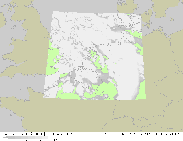 nuvens (médio) Harm .025 Qua 29.05.2024 00 UTC